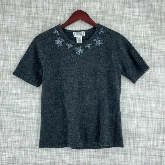 Jennifer Moore Size S Angora Wool Blen Shirt and cardigan sweater 2 pcs 2927 - Picture 3 of 9